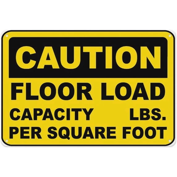 Caution Floor Load Capacity Sign 8"x12", Aluminum Tin Warning Signs for ...