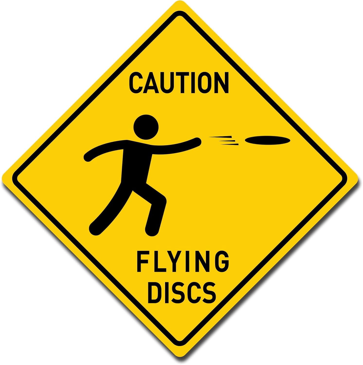 Flying Disc Sign Caution Flying Discs 8