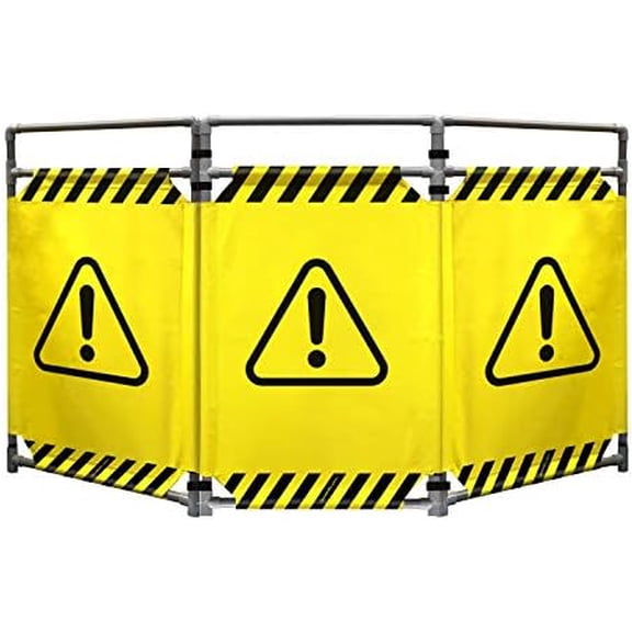 Caution Foldable Safety Barricade | High Visibility Red 3 Foot Lightweight Portable Safety Barrier with Heavy Duty PVC Frame$$Tools & Hardware Other