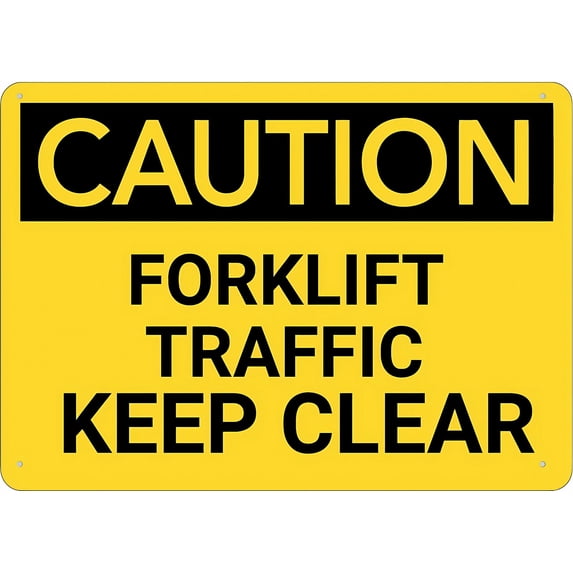 Caution Forklift Traffic Keep Clear Yard Sign 12 x 8 Inches - Premium ...