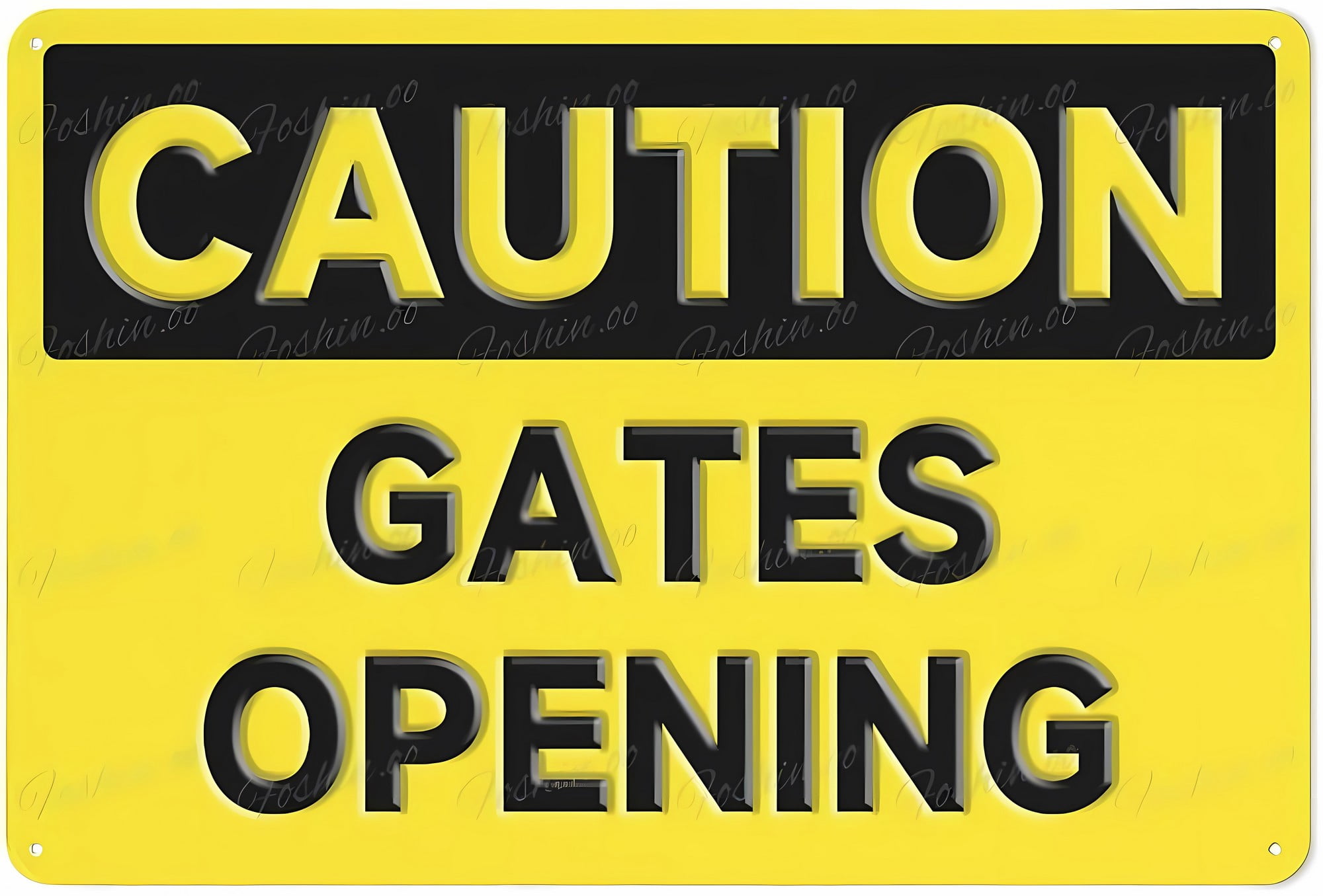 Caution Gates Opening Sign, 8