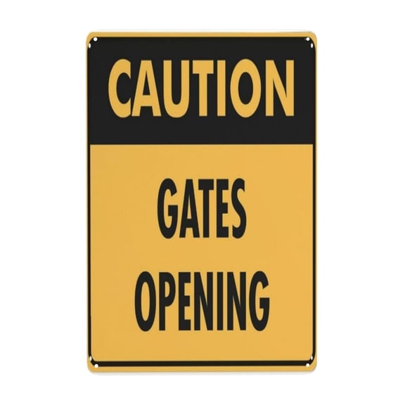 Caution Gates Opening Sign Metal Signs Aluminum Sign for Easy Mounting Indoor Or Outdoor Use For Fence Door Or Gate 8x12 Inch