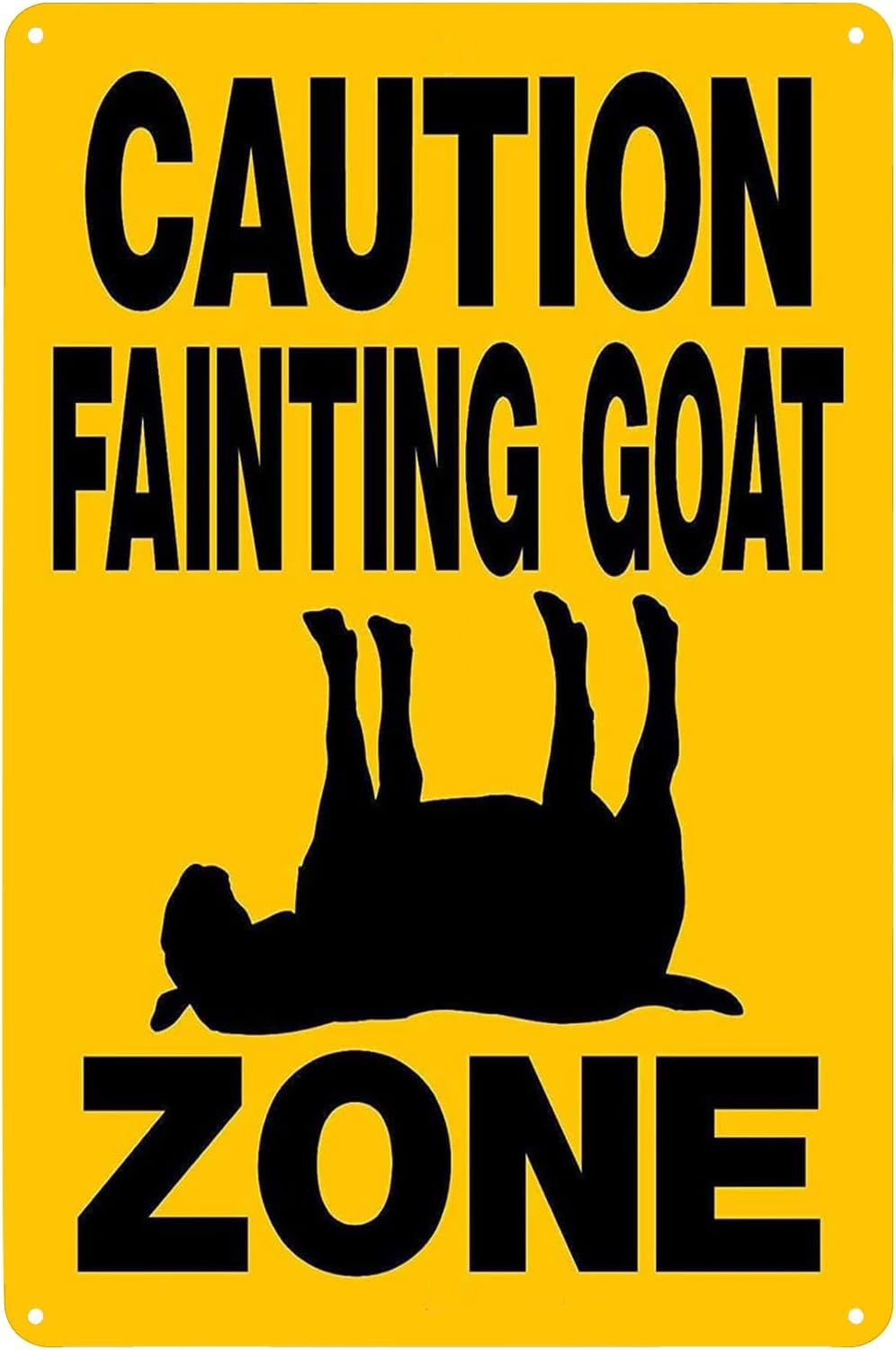 Caution Goat Fainting Zone Funny Metal Tin Sign Wall Art Decor Plaque ...