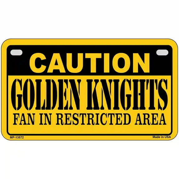 Caution Golden Knights Novelty Metal License Plate Tag 7" x 4" Motorcycle