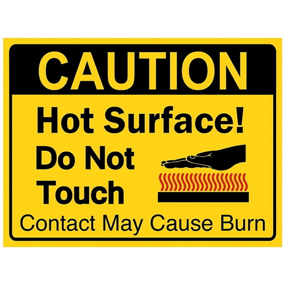 Caution HOT Surface Do Not Touch Sign - 12×8 Inches, Metal Tin Warning Sign, Industrial & Commercial Series Workplace Burn Prevention Decor