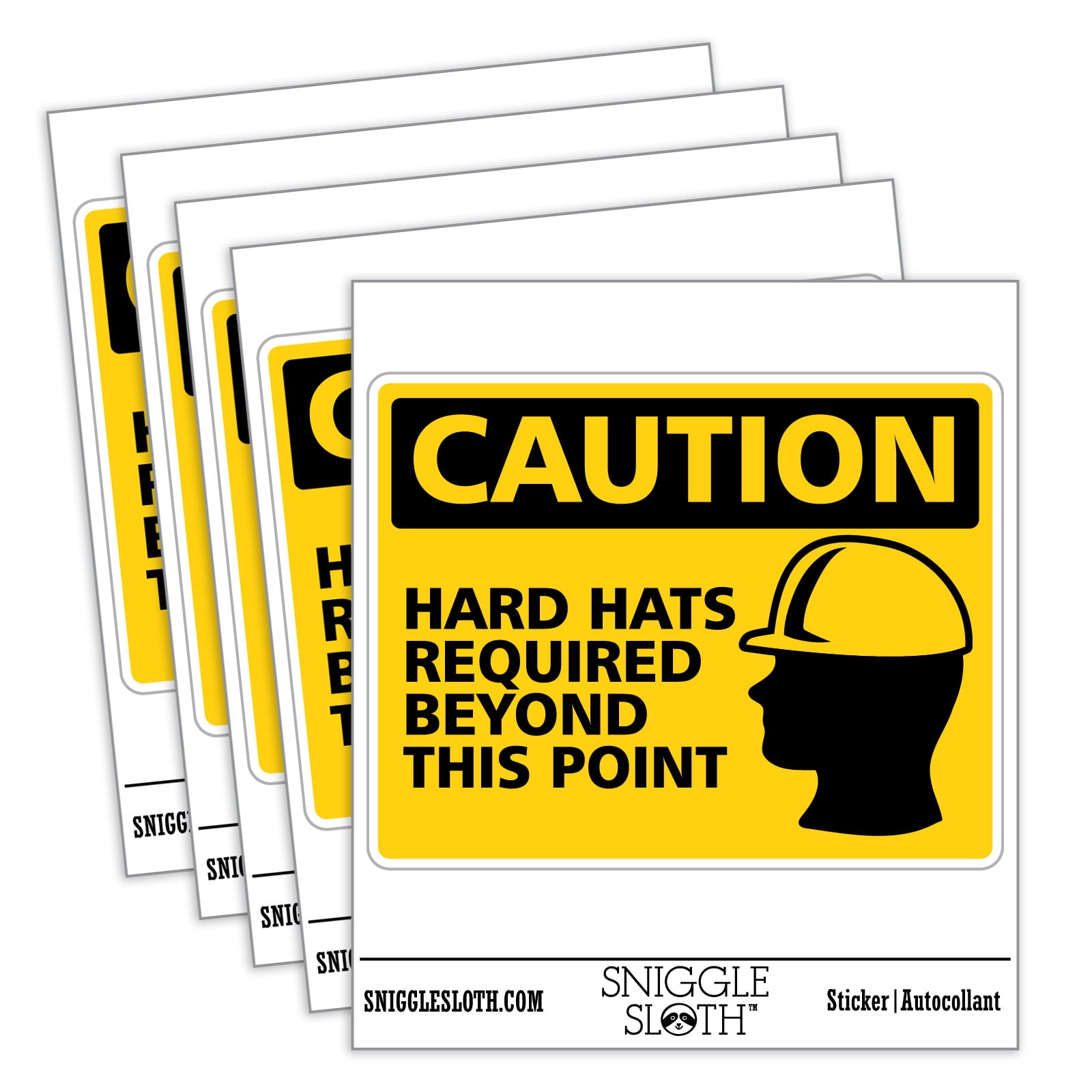 Support Required Sticker Caution Hard Hats Required Construction Car Window Bumper Water Bottle ...