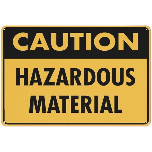 Caution Hazardous Material Sign For House 12"" X 8"" Yard Sign, Premium Aluminum, Sun-Proof, Rust-Free