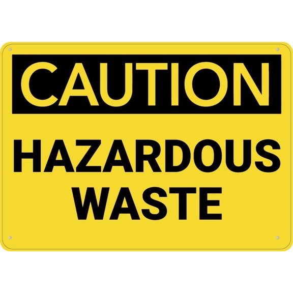 Caution Hazardous Waste Sign Outdoor, Uv Printed Rust Free Aluminum 12 X 8 In,Yard Sign For Home, Business, Driveway Alert