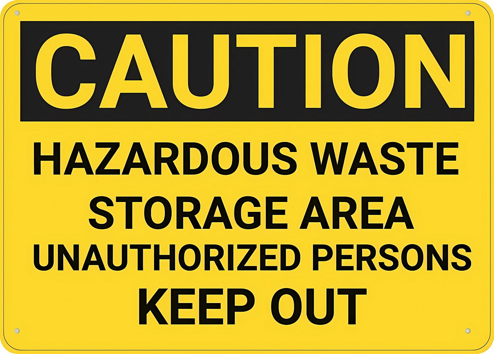 Caution Hazardous Waste Storage Area Keep Out Sign 12 x 8 Inches - Rust ...
