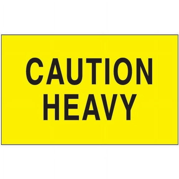 "Caution - Heavy" 3 x 5" Labels, Yellow 500/Roll