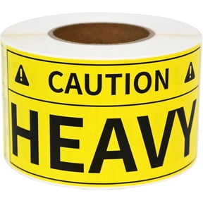 300 Caution Heavy Labels 2"x4" Yellow for Shipping | 1 roll, Yellow Caution Heavy Design Labels for Shipping, Packing & Moving, Strong Adhesive