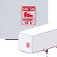 thumbnail image 1 of Caution Height 13' 6" Vinyl Decal Sticker - High Trailer Sign Truck Safety Decal for Dry Van and Reefer Trailers Truck Decals & Markings Caution Clearance Height Sign (7" x 11", Red), 1 of 8