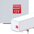 thumbnail image 1 of Caution High 13' 6" Vinyl Decal Sticker - Many Colors & Sizes - Height Trailer Sign Truck Safety Markings for Dry Van and Reefer Trailers Caution Clearance Height Sign Truck Decals (7" x 8", Red), 1 of 8