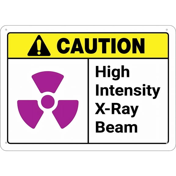 Caution High Intensity X Ray Beam Metal Sign 12 x 8 Inches - Rust-Free Aluminum, UV Ink Printing, Durable Weatherproof Outdoor Use for Home, Medical, Lab Area