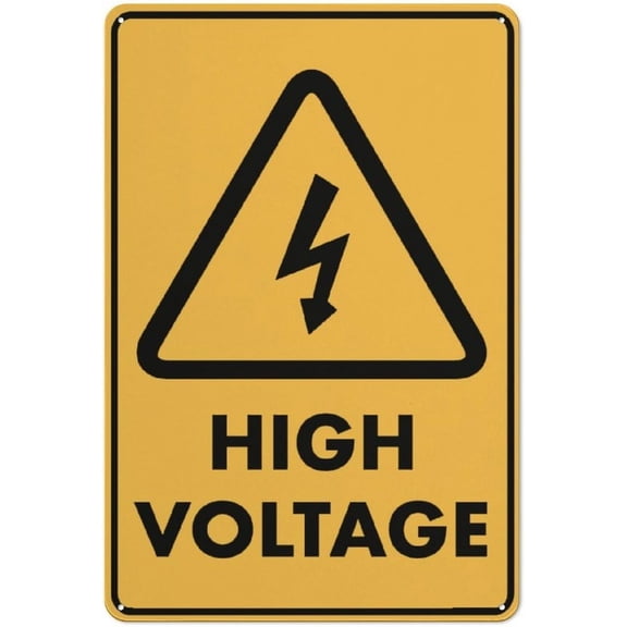 Caution High Voltage Sign For House 8"x12" Yard Sign, Premium Aluminum, Sun-Proof, Rust-Free