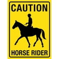 thumbnail image 1 of Caution Horse Rider Yellow Sign Metal Tin Sign 8x12 Inches Caution Danger Safety Security Warning Notice Signs, 1 of 5