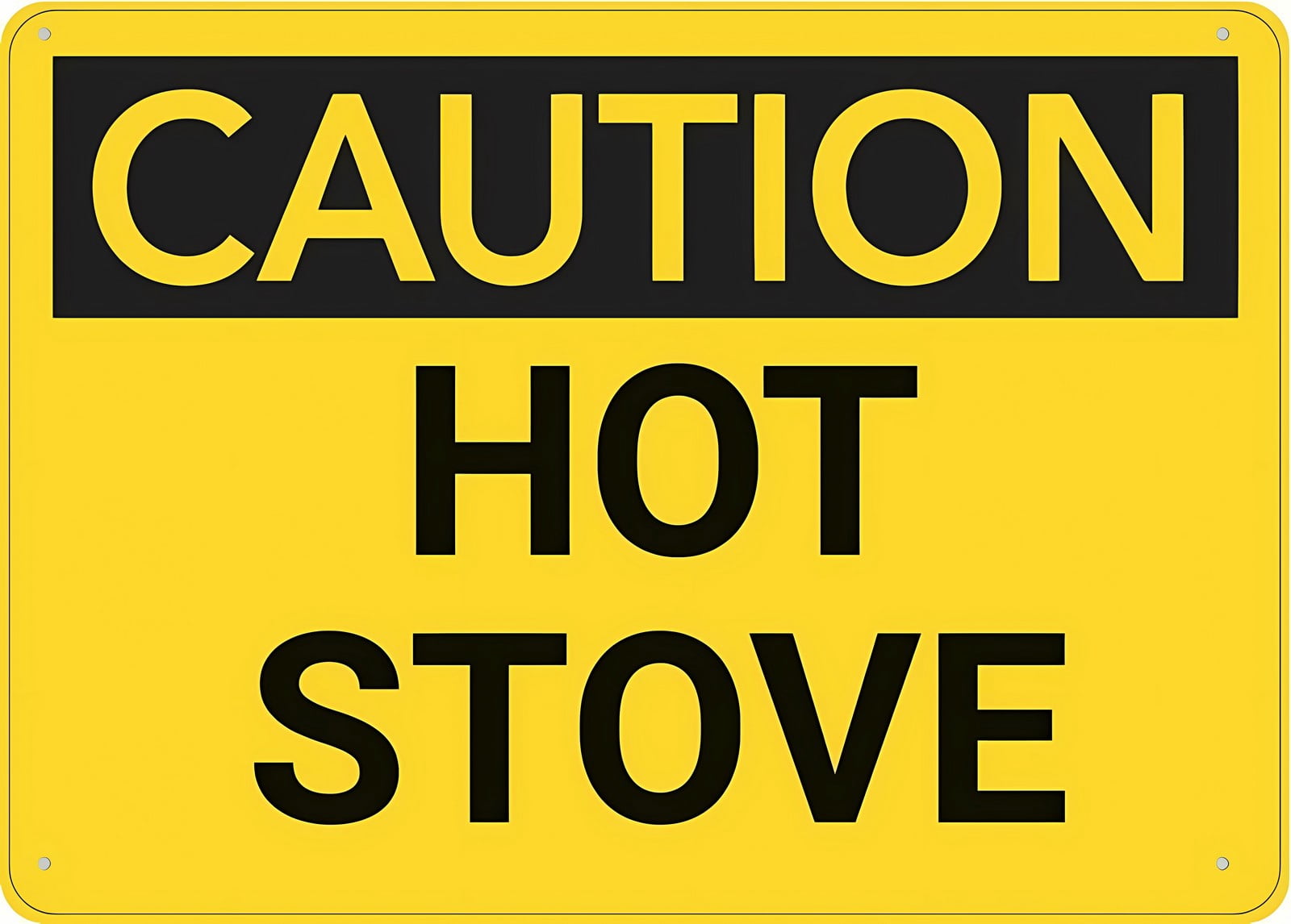 Caution Hot Stove Aluminum Sign 12 x 8 Inches - UV Ink Printed, Durable ...