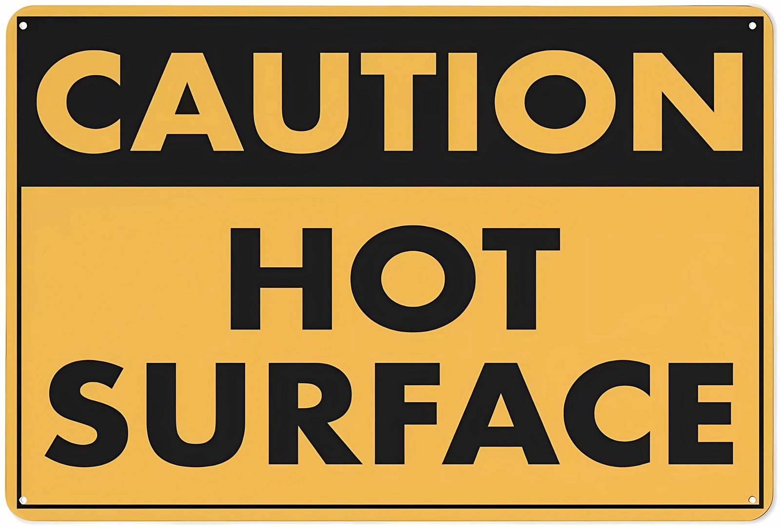 Inched Sign Caution Hot Surface Landscape Reflective Aluminum Warning Sign 12 x 8 ...