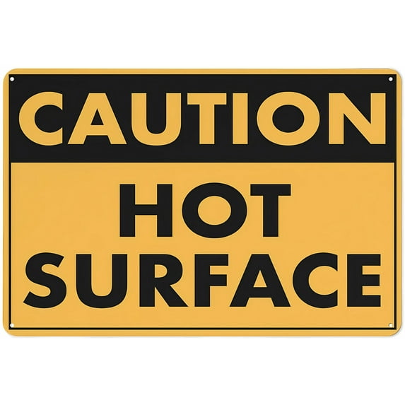 Caution Hot Surface Landscape Reflective Aluminum Warning Sign 12 x 8 ...