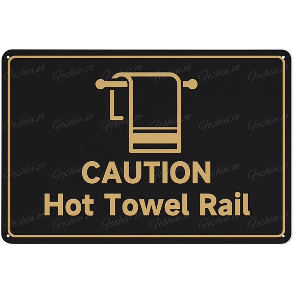 Caution Hot Towel Rail Sign - 8"x12" Aluminum Metal Sign with Symbol, UV Printed 4 Pre-Drilled Holes for Car Business Home