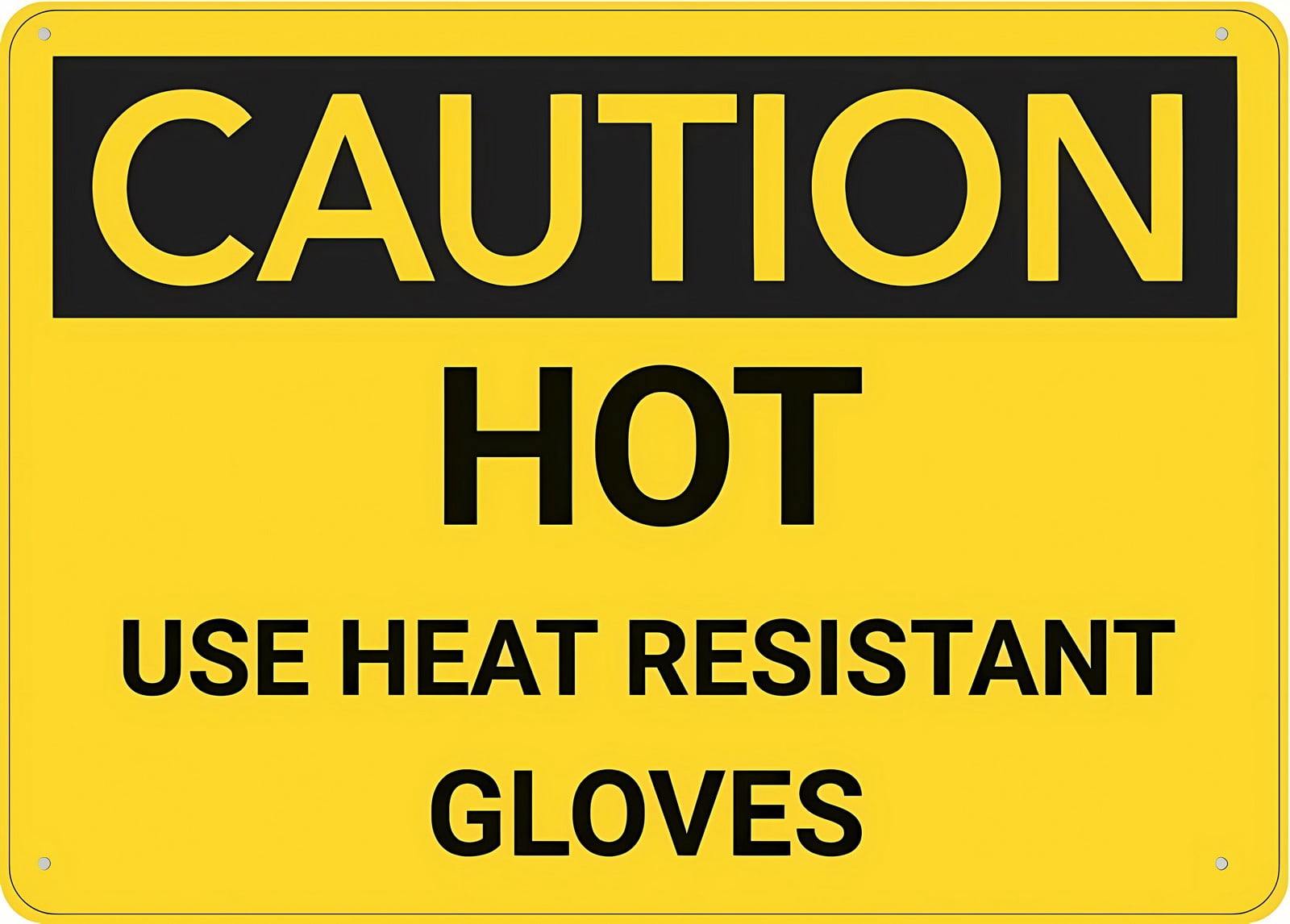 Caution Hot Use Heat Resistance Gloves Metal Aluminum Sign 12 x 8 ...