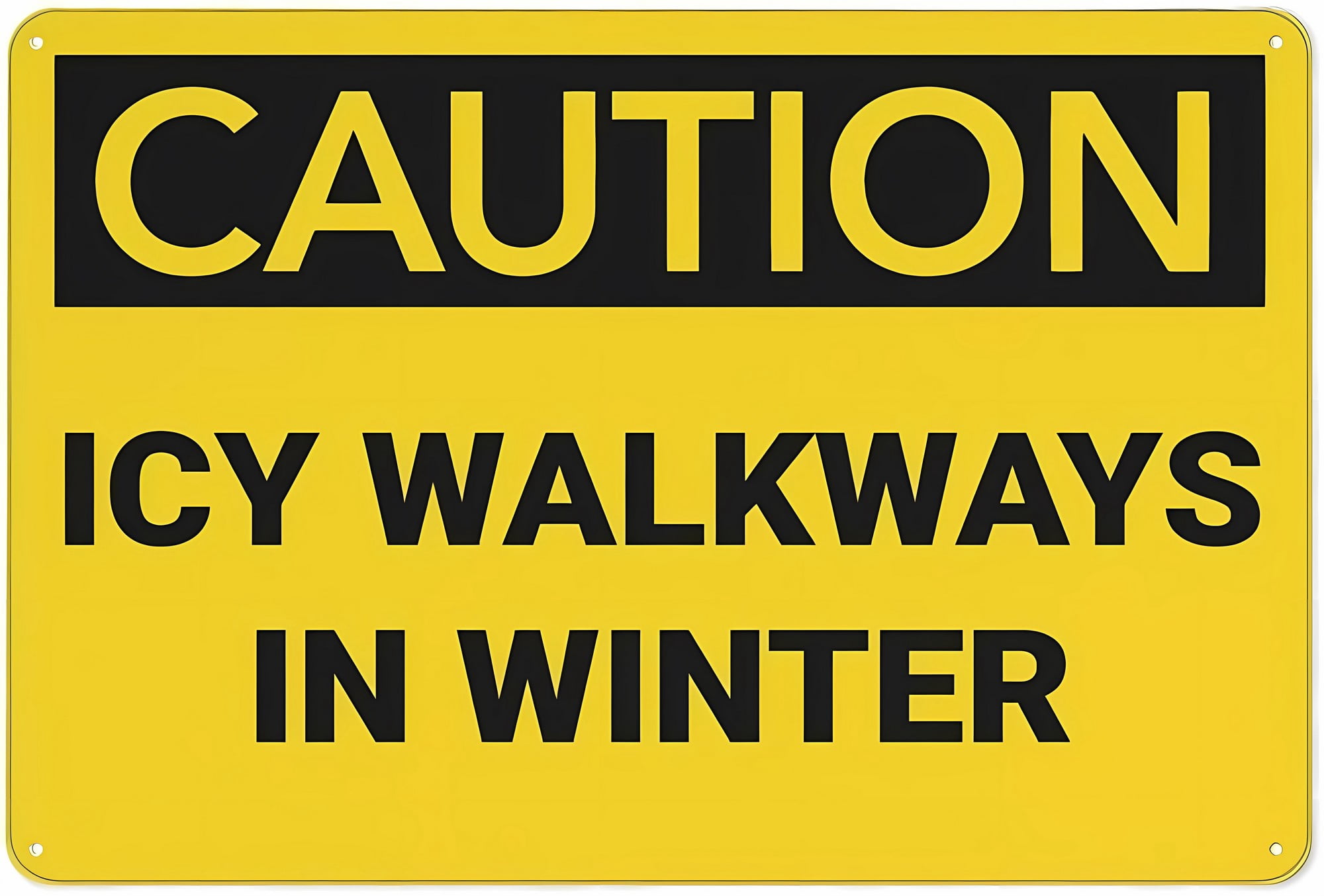Icy Rocks Sign Caution ICY Walkways in Winter Sign - 8