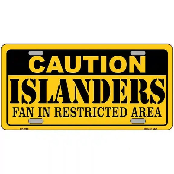 Caution Islanders Metal Novelty License Plate 12" x 6" Automotive