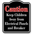 thumbnail image 1 of Caution Keep Children's Bathrooms Red BLACK Aluminum Composite Sign, 20"x24", 1 of 9