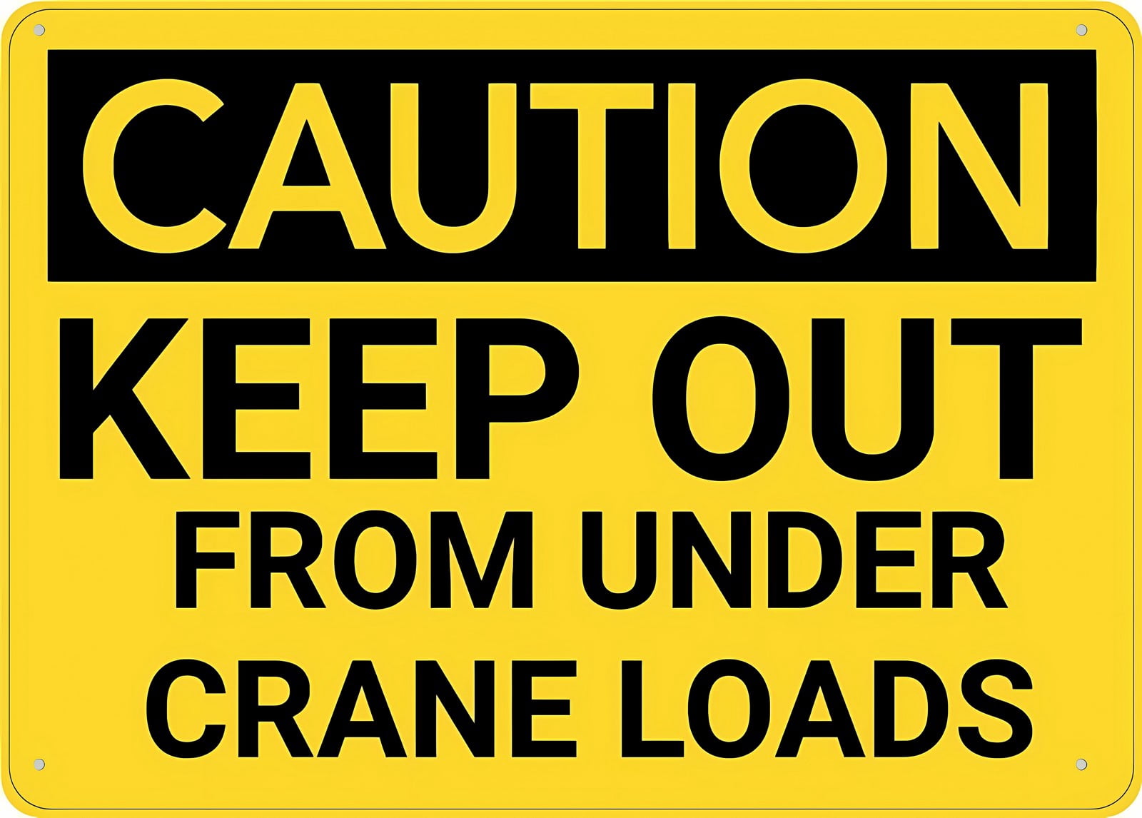 Caution Keep Out from Under Crane Loads Metal Sign 12 x 8 Inches - Rust ...