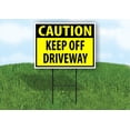 thumbnail image 1 of Caution Keep Off Driveway Yellow Yard Sign Road Sign (Excluding Stand) SIZE: 12" x 16", 1 of 4