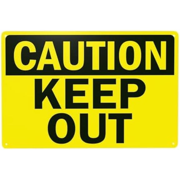 Caution Keep Out Warning Sign, Do Not Enter Security Metal Signs for Home Busines Outdoor Indoor Road Yard Garage Street Wall Caution Decor 12 x 8 Inch