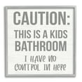 thumbnail image 1 of Caution Kid's Bathroom Phrase Family Home Sign Typography Framed Art Print Wall Art, 17x17, 1 of 8