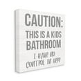 thumbnail image 1 of Caution Kid's Bathroom Phrase Family Home Sign Typography Gallery-Wrapped Canvas Print Wall Art, 17x17, 1 of 6