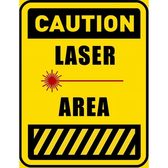 Caution Laser Area Metal Aluminum Sign Size: 8 x 12 Inch