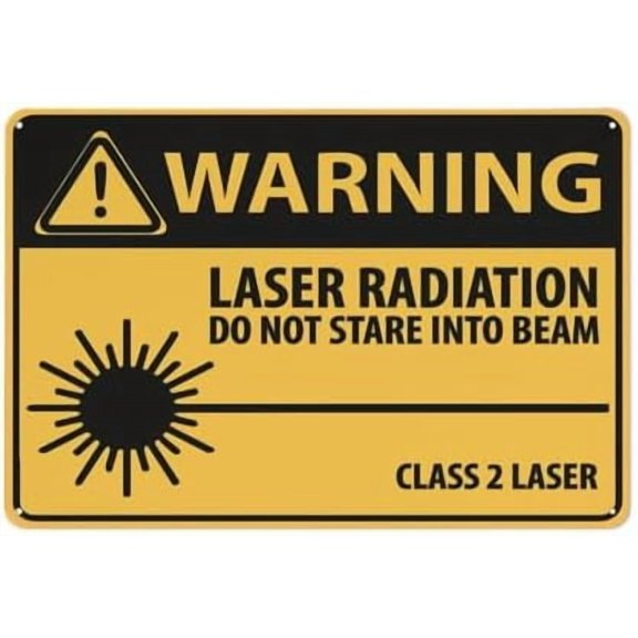 Caution Laser Radiation Do Not Stare Into Beam Sign 12X8 Inch Aluminum Uv Ink Printed For House And Business
