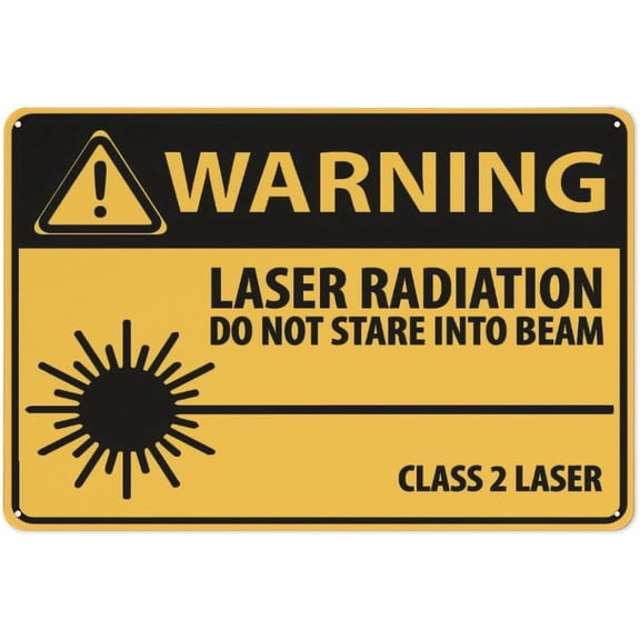 Caution Laser Radiation Do Not Stare Into Beam Sign 8"x12" Aluminum Uv Ink Printed For House And Business