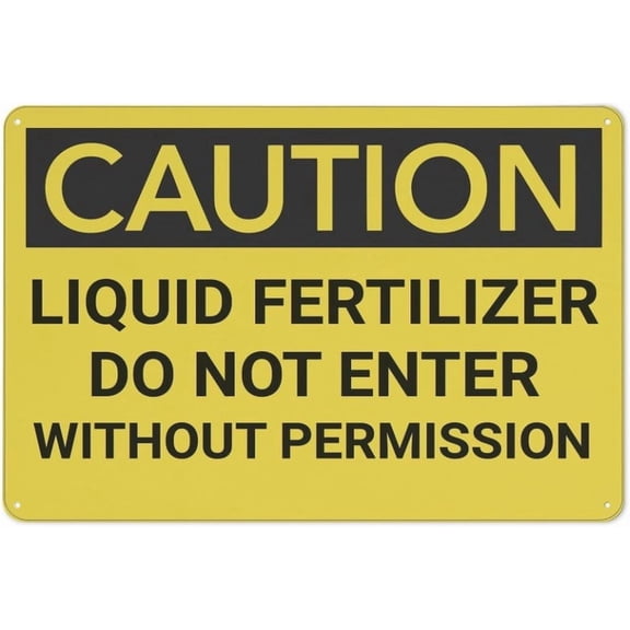 Caution Liquid Fertilizer Do Not Enter Sign 8"x12" Rust Free Aluminum - UV Printed Outdoor Yard Sign for Home Business Driveway Alert, Liquid Fertilizer Sign