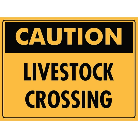 Caution Livestock Crossing Sign Metal Tin Sign Caution Danger Safety Security Warning Notice Signs