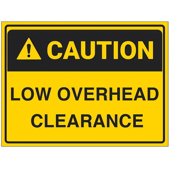Caution Low Overhead Clearance Metal Tin Sign 8"x12" - For Industrial & Commercial Series, Low Clearance Sign