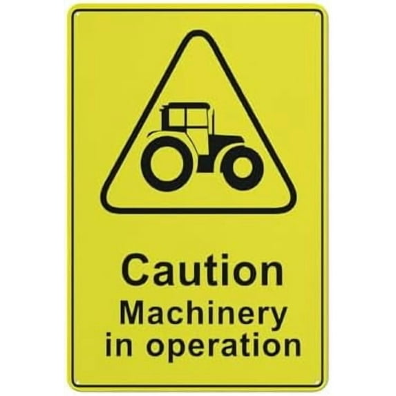 Caution Machinery In Operation Sign For House 12" X 8" Yard Sign, Premium Aluminum, Sun-Proof, Rust-Free