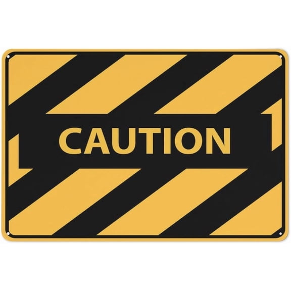 Caution Machinery Sign Warning Tin Sign Home Kitchen Farm Garden Garage Wall Decor 8"x12"