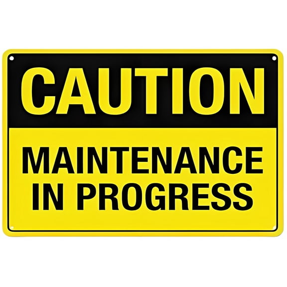 Caution Maintenance In Progress Sign, 8"x12" Aluminum Tin Warning Sign, Maintenance Alert Sign for Home Outdoor Garden