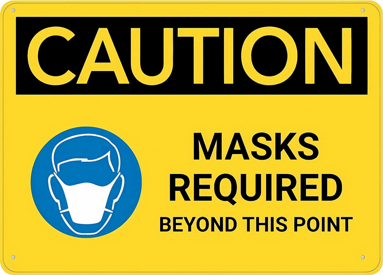 Caution Masks Required Beyond This Point Yard Sign 12 x 8 Inches ...