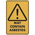 thumbnail image 1 of Caution May Contain Asbestos Sign Signs Outdoor, Uv Printed Aluminum 12 X 8 In, Weatherproof And Security Signs For Home Or Business, 1 of 4