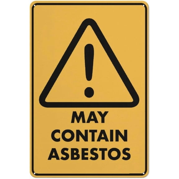 Caution May Contain Asbestos Sign Signs Outdoor, Uv Printed Aluminum 12 X 8 In, Weatherproof And Security Signs For Home Or Business