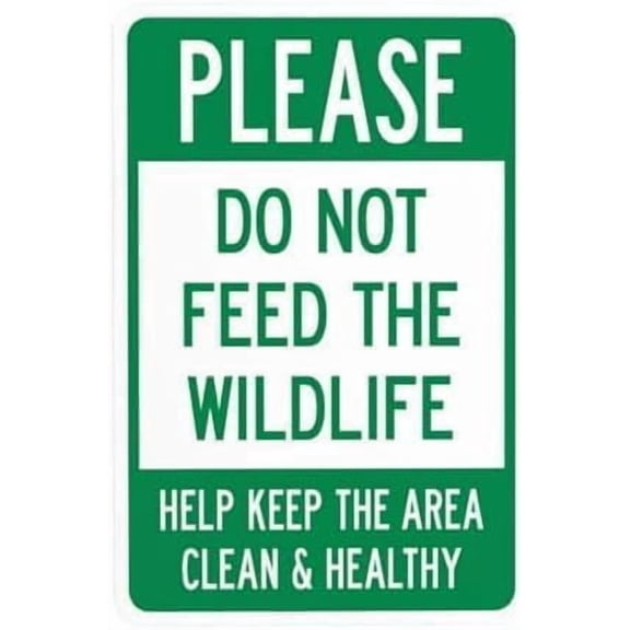 Caution Metal Tin Sign 8x12 Inch Please Do Not Feed Wildlife Outdoor Indoor Wall Decor