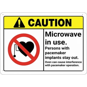Caution Microwave In Use Sign, 8"x12" UV Printed Aluminum Outdoor Sign, Weatherproof Security Sign for Home Business