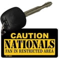 thumbnail image 1 of Caution Nationals Fan Area Novelty Metal Key Chain KC-2652 3" x 1.5" Key Chain (KC), 1 of 1