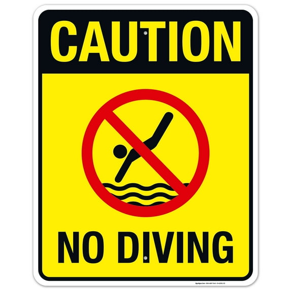 Caution No Diving Pool Sign,