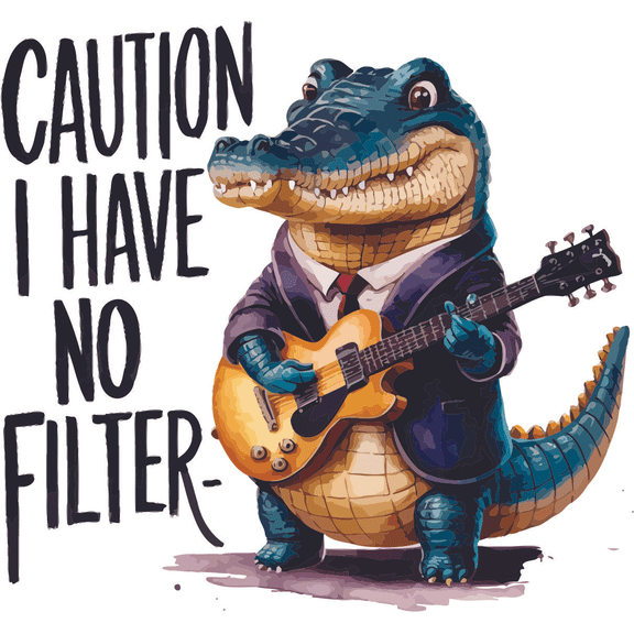 Caution No Filter Bold Statement Quote for Dorm Office Quotes Funny Humor Saying Wall Art Sticker Designs Vinyl Stickers For Home House Walls Rooms Windows Bedroom Decoration Size (12x12 inch)